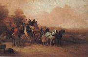 unknow artist People ride horses France oil painting artist